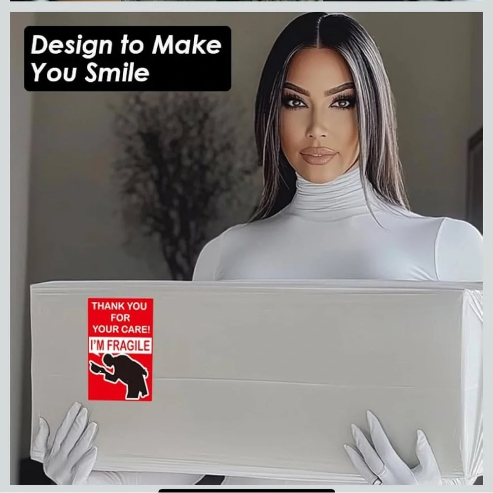 50 Funny Fragile & 5 Ty Mail Carrier Stickers